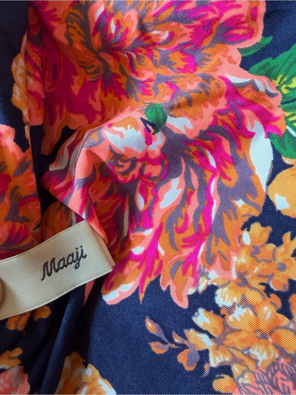 Maaji Navy Floral Reversible One-Piece Swimsuit
